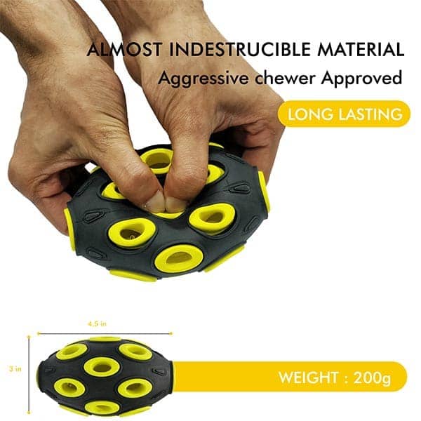 Pawsindia Rugby Durable Toy for Dogs (Black)