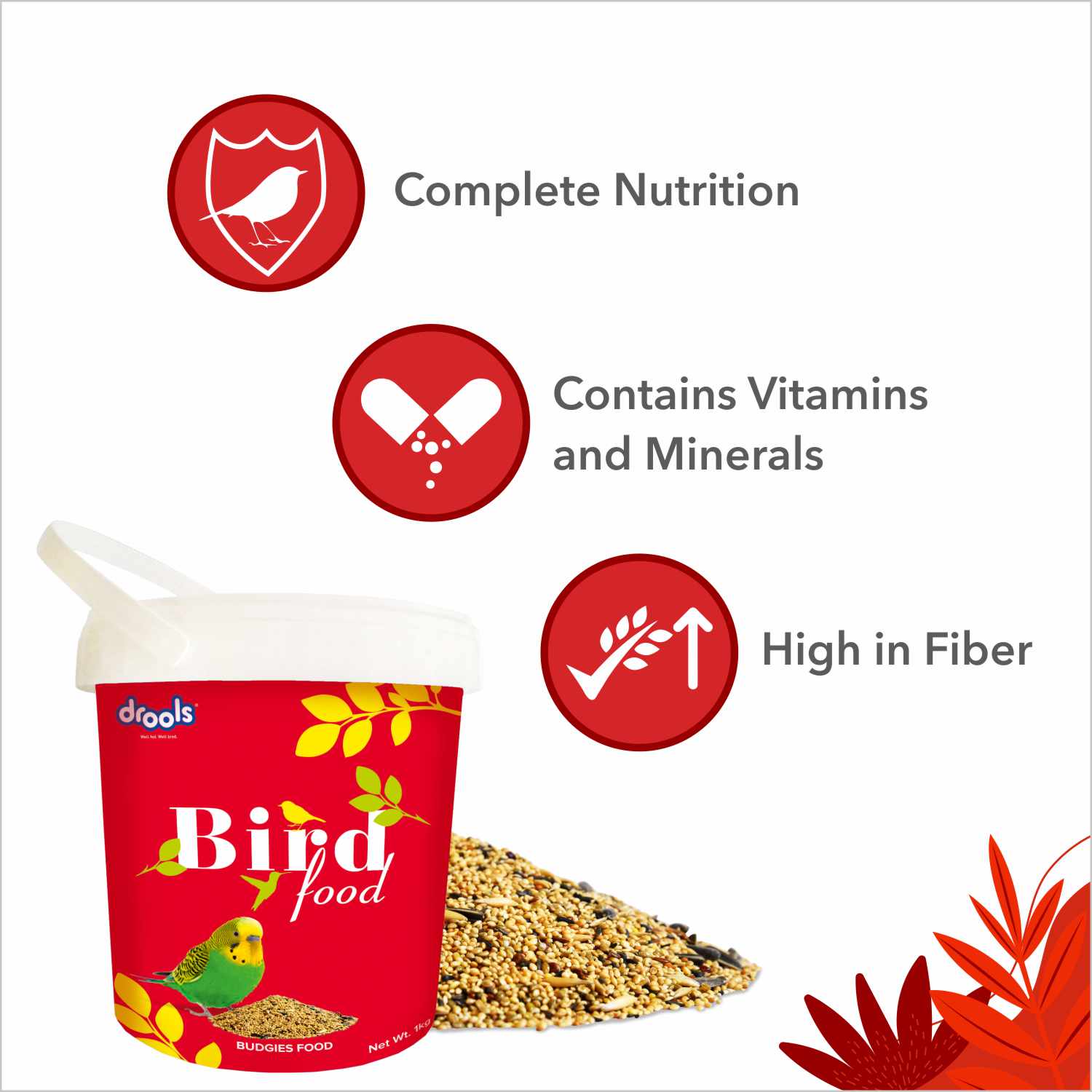 Drools Bird Food with Mixed Seeds for Budgies