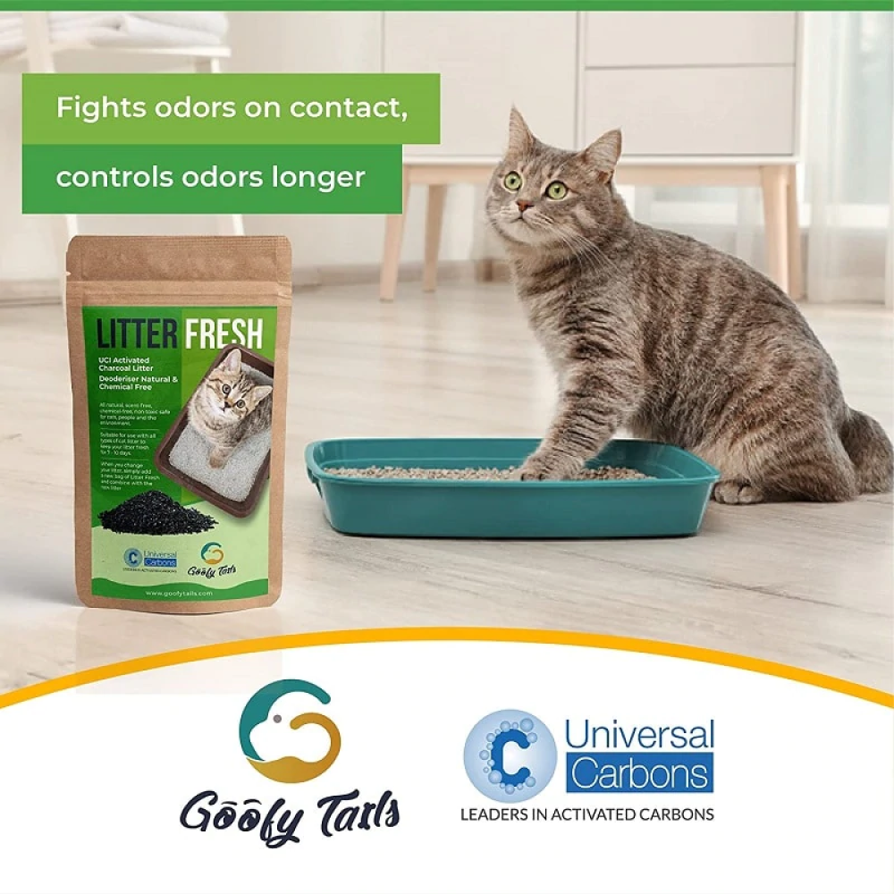Goofy Tails Recycled Paper Clumping Litter with free Goofy Tails Litter Fresh Deoderiser for Cats