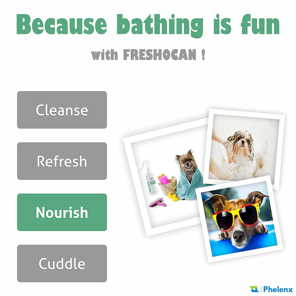 Phelenx Freshocan 4 in 1 Dry Bath Spray for Dogs