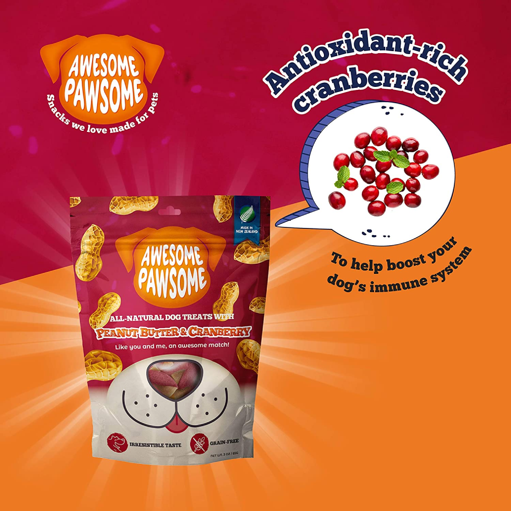 Awesome Pawsome Peanut Butter & Cranberry Grain Free Dog Treats