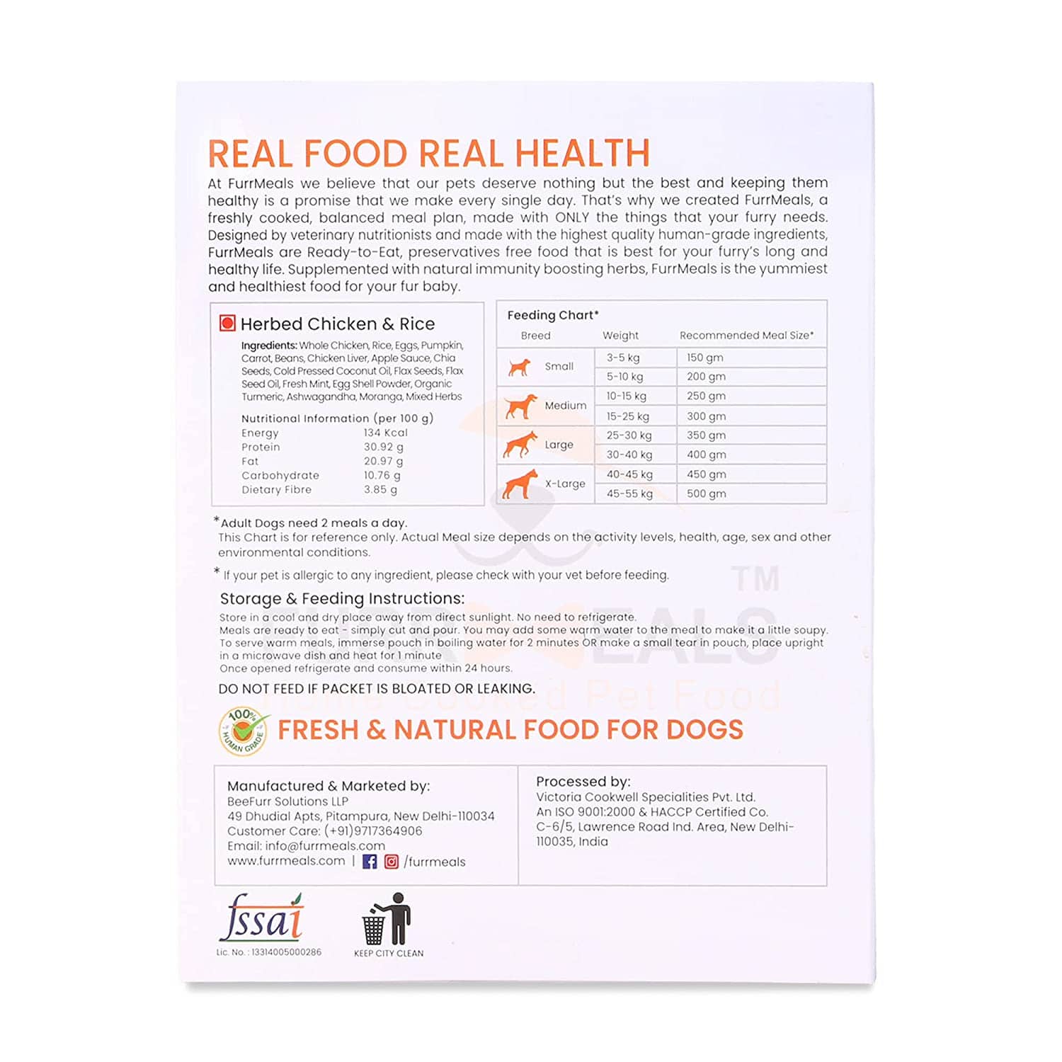 FurrMeals Herbed Chicken & Rice Ready-to-Eat Dog Wet Food (Medium Dogs)
