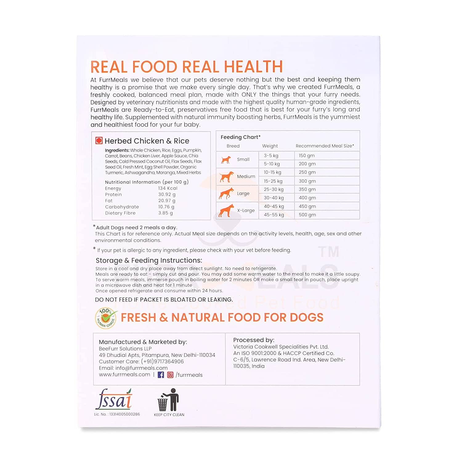 FurrMeals Herbed Chicken & Rice Ready-to-Eat Dog Wet Food (X-Large Dogs)
