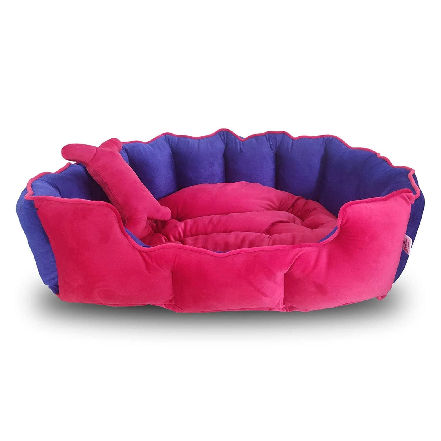 Hiputee Reversible Holland Velvet Bed for Pets (Pink Blue)