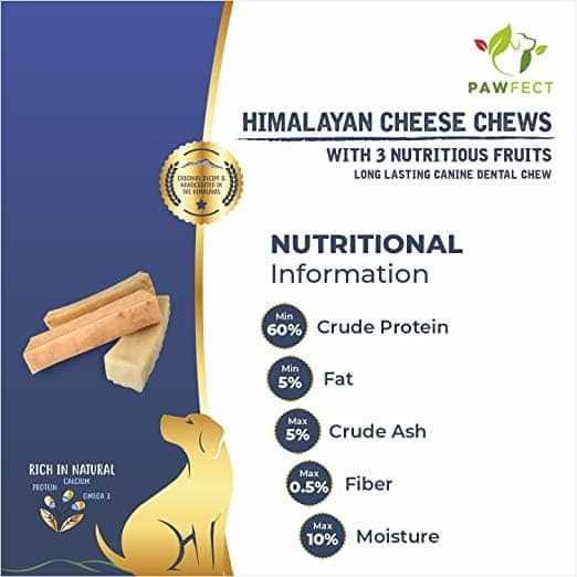 Pawfect Himalayan Cheese Chew Bars with 3 Nutritious Fruits Dog Treats