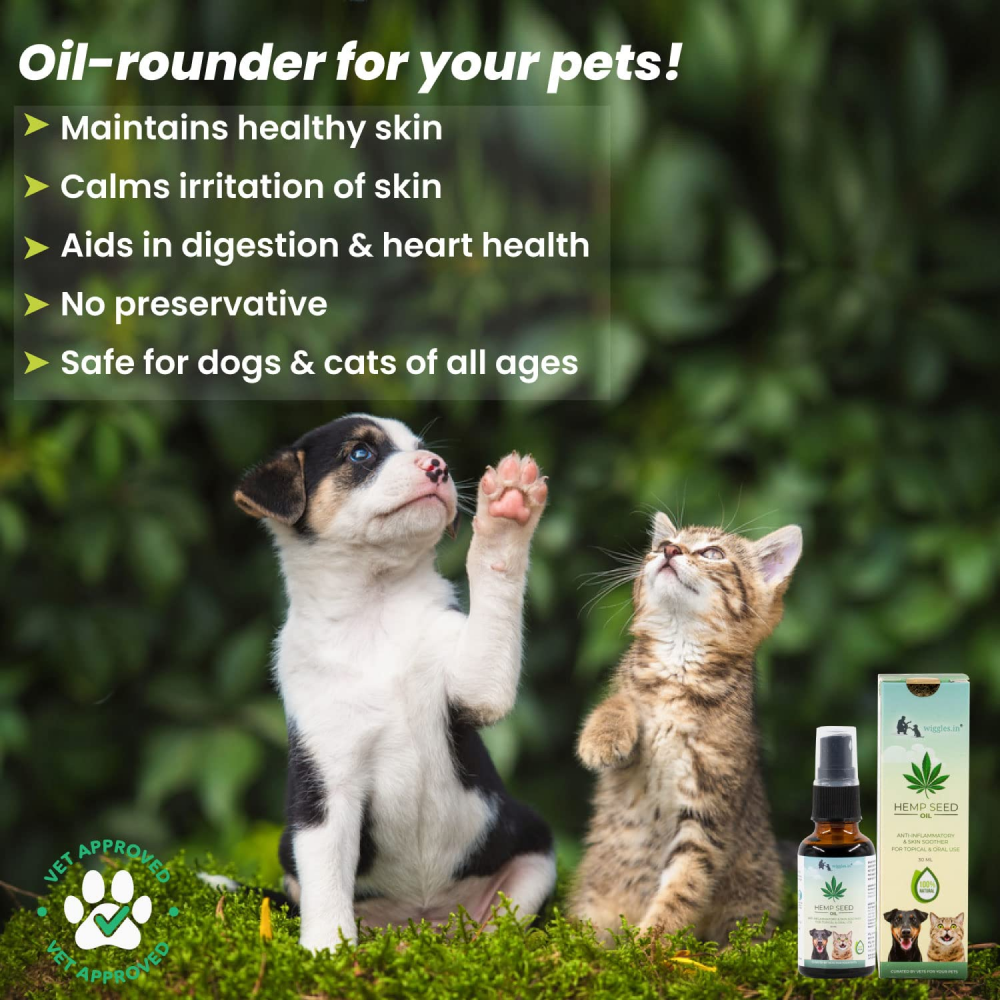 Wiggles Pain Anxiety Relief Hemp Seed Oil for Pets