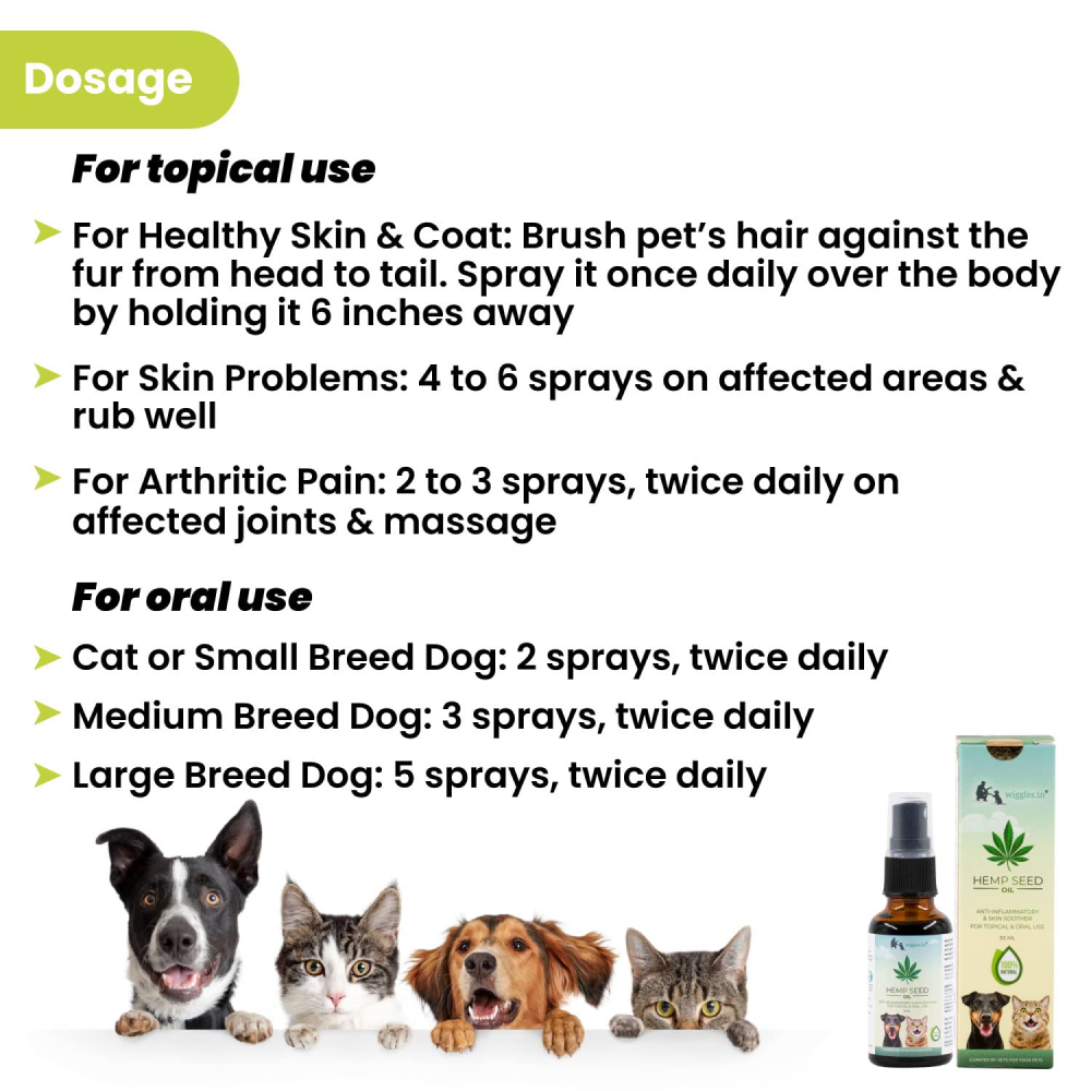 Wiggles Pain Anxiety Relief Hemp Seed Oil for Pets
