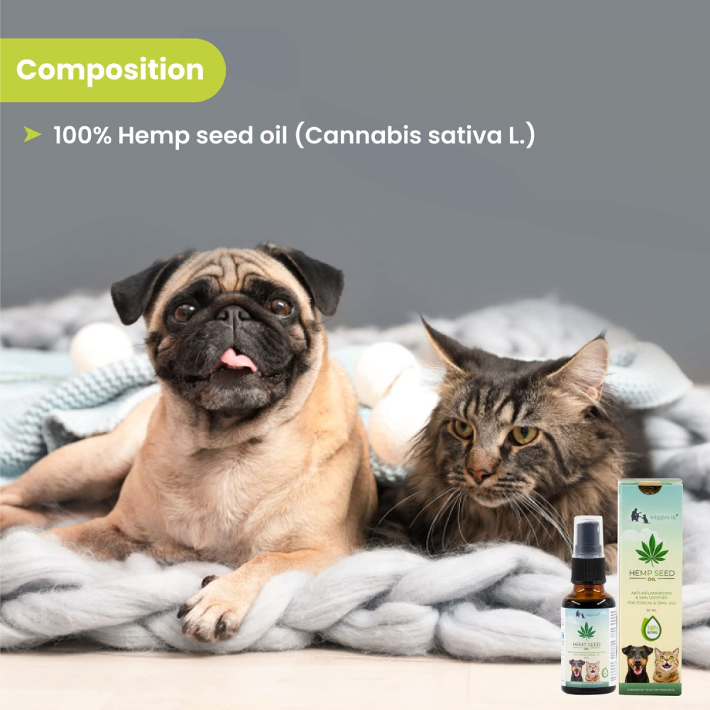 Wiggles Pain Anxiety Relief Hemp Seed Oil for Pets