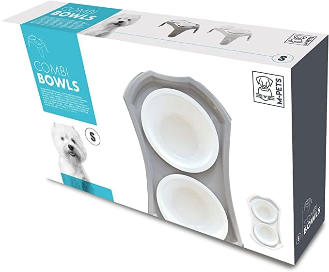 M-Pets Combi Double Bowl with Stand for Dogs