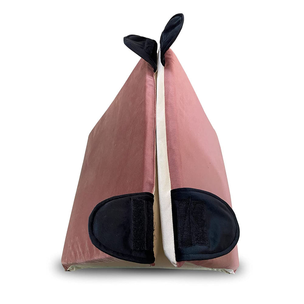 Hiputee Premium Holland Peach Grey 2 in 1 Triangle Hut for Pets (Peach)