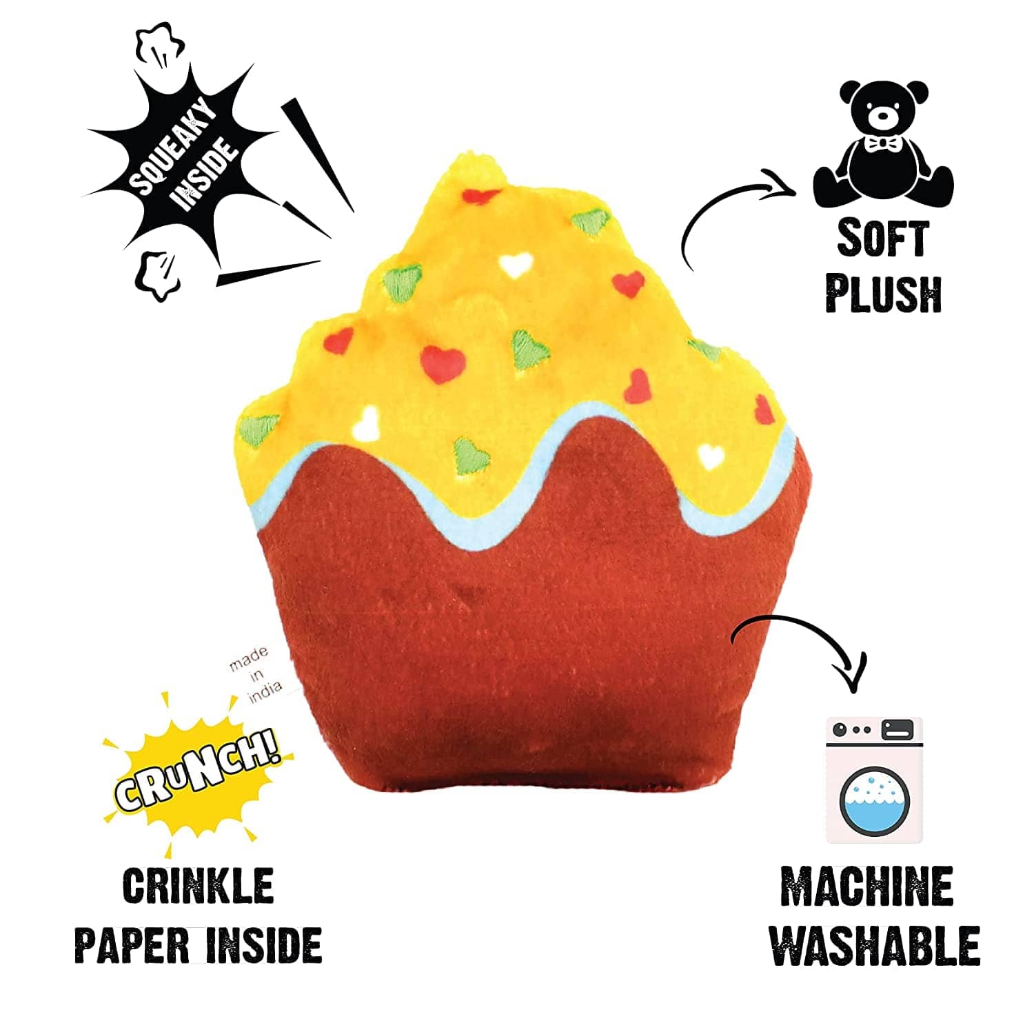 Goofy Tails Food Buddies Muffin Plush Toy For Dogs