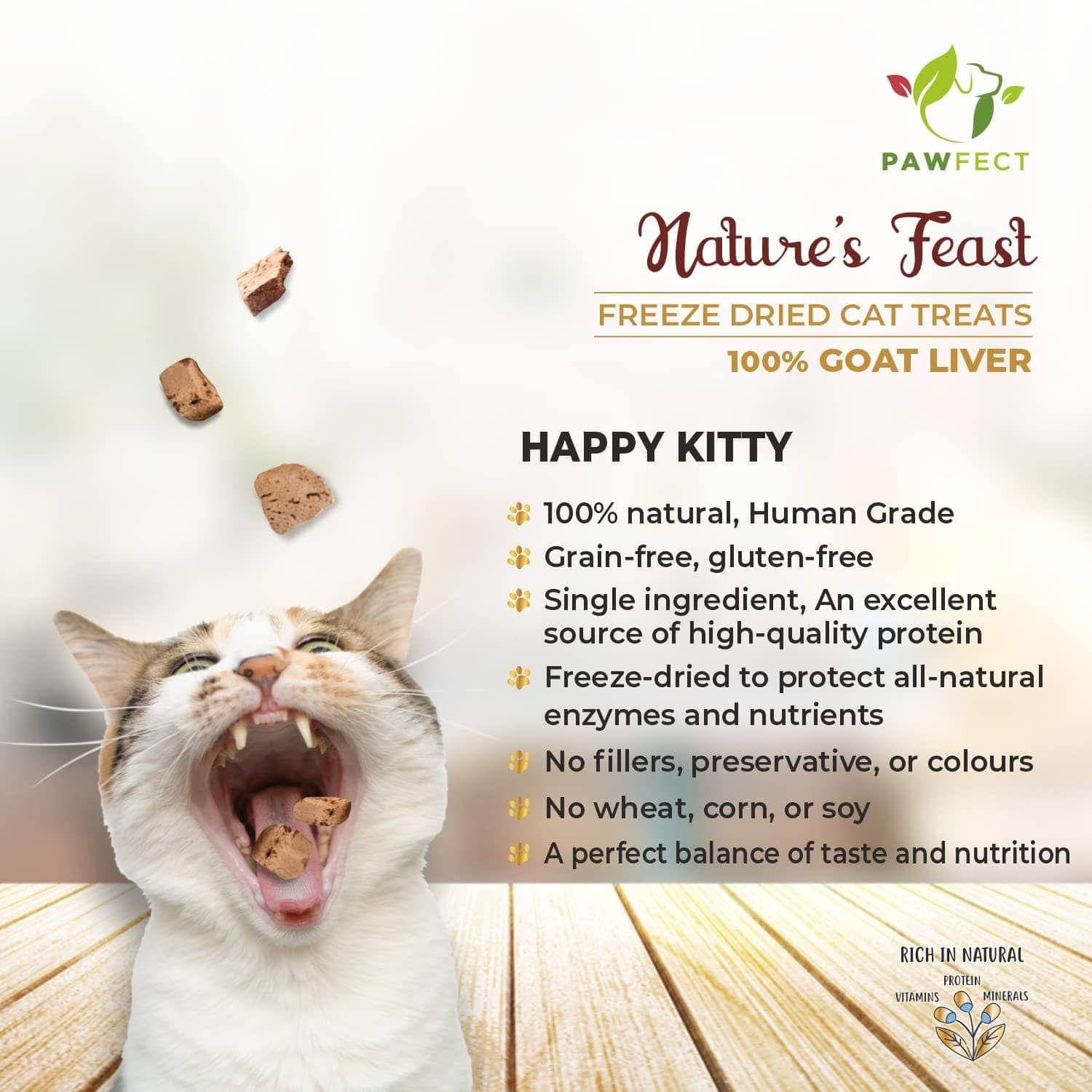 Pawfect Natures Feast Goat Liver Cat Treats