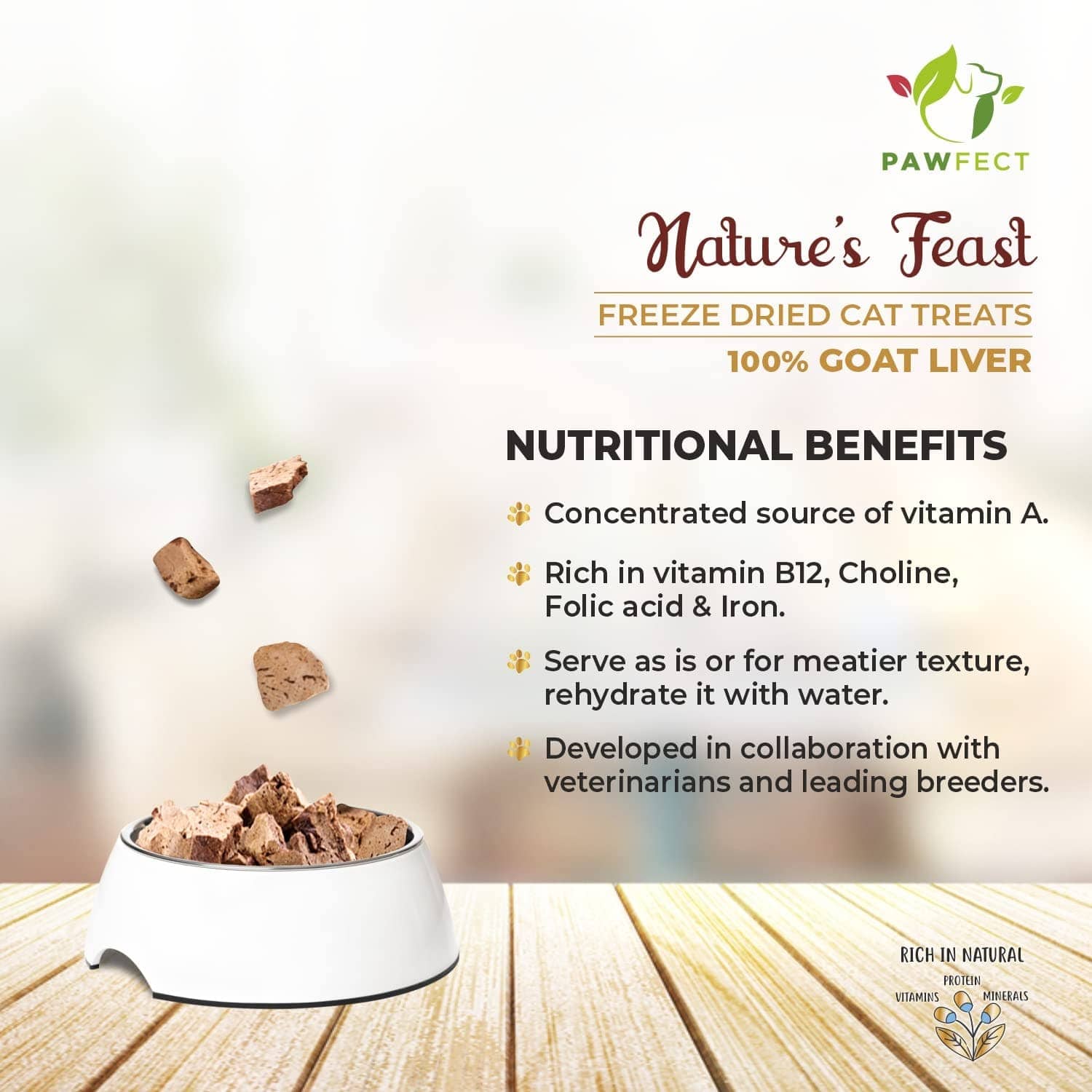 Pawfect Natures Feast Goat Liver Cat Treats