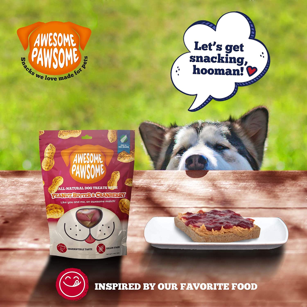 Awesome Pawsome Peanut Butter & Cranberry Grain Free Dog Treats