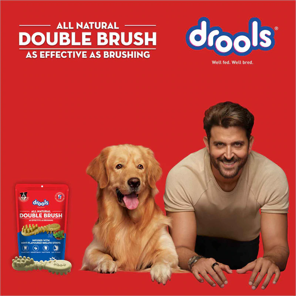 Drools Double Brush Dental Treat for Large Breed Dogs