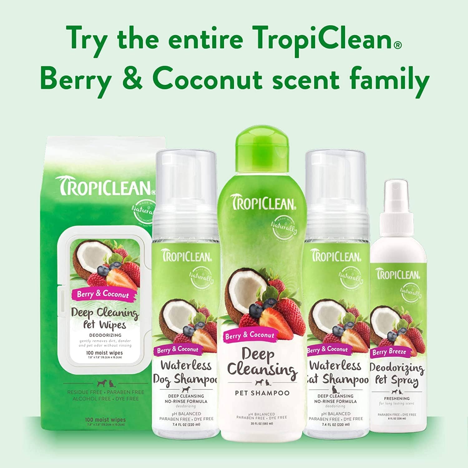 Tropiclean Berry and Coconut Deep Cleaning Shampoo for Pets