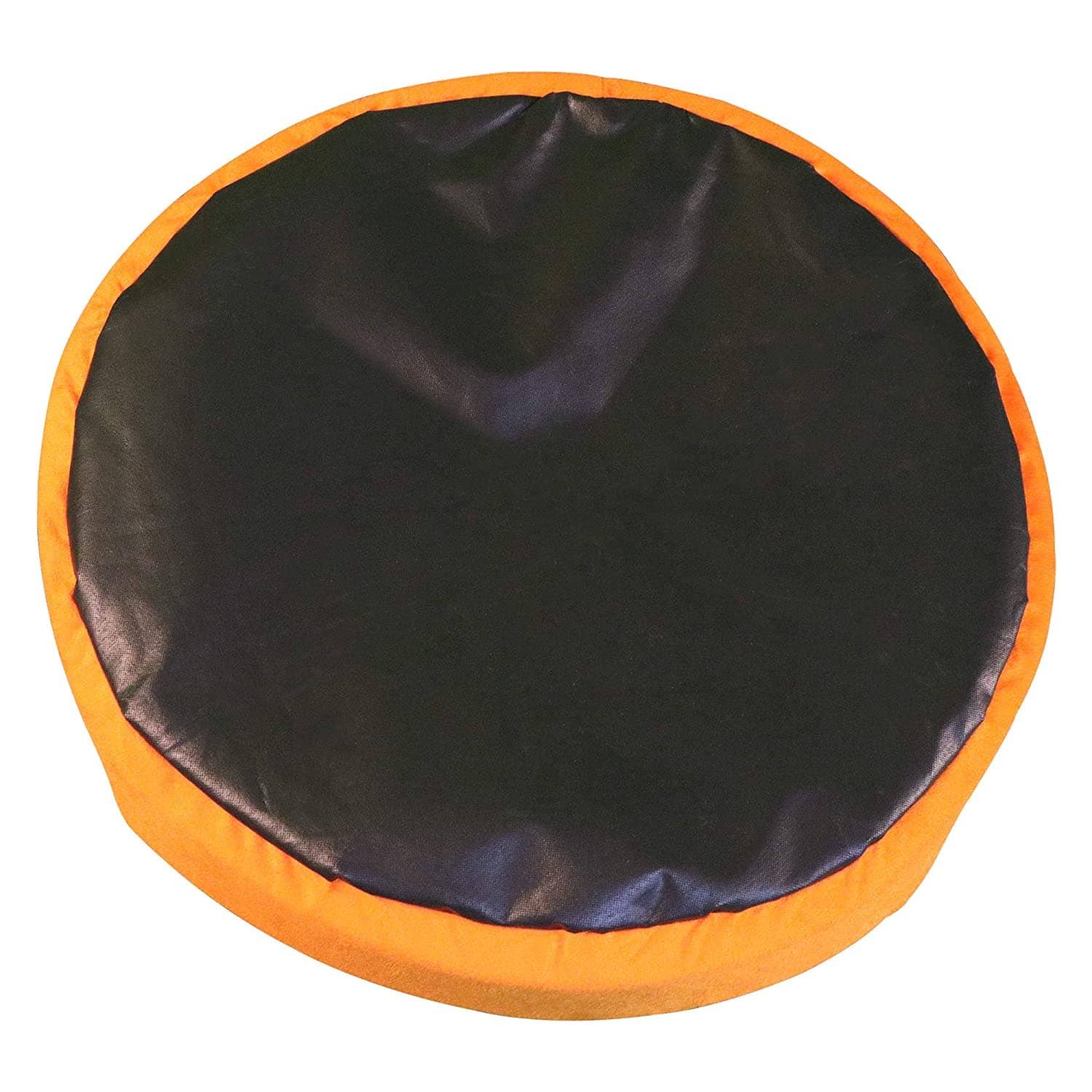 Hiputee Luxurious Round Velvet Dual Colour Bed for Pets (Orange-Brown)
