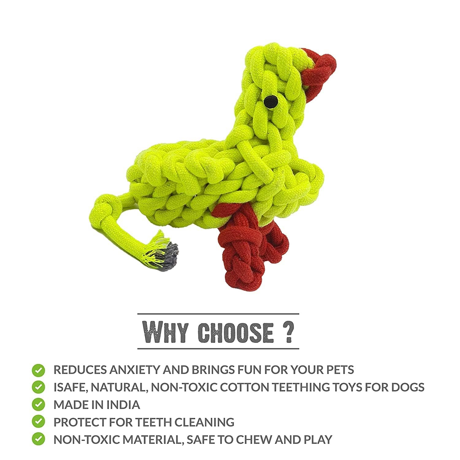 Dogitos Cotton Chicken Shaped Rope Toy for Dogs