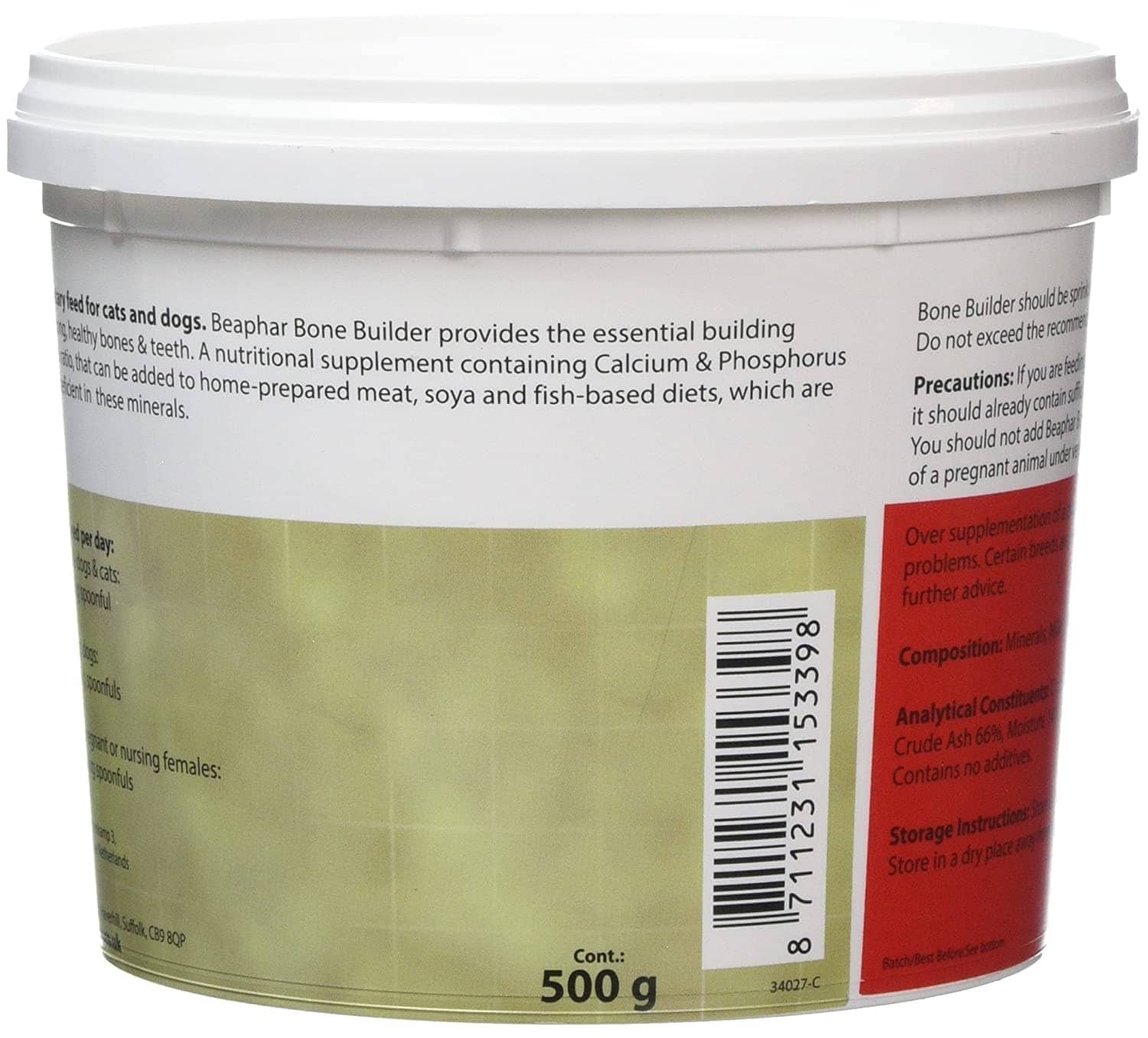 Beaphar Bone Builder Calcium Supplement for Pets