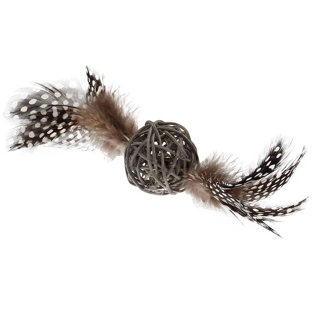 Gigwi Eco-Line Catch Scratch with Rattle Toy for Cats (Wood/Feather/Rattan)
