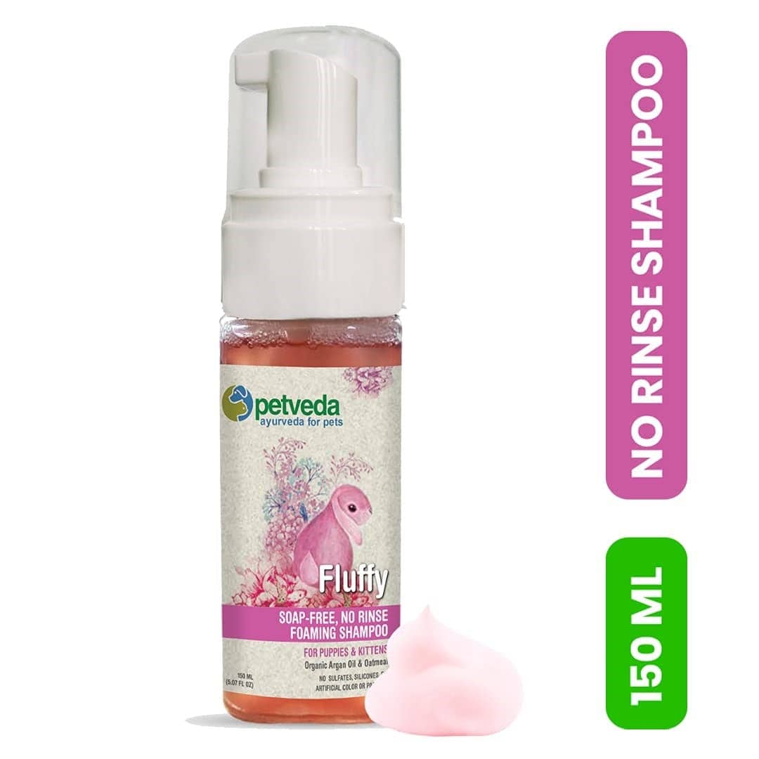 Petveda Fluffy Soap Free No Rinse Foaming Shampoo for Pets