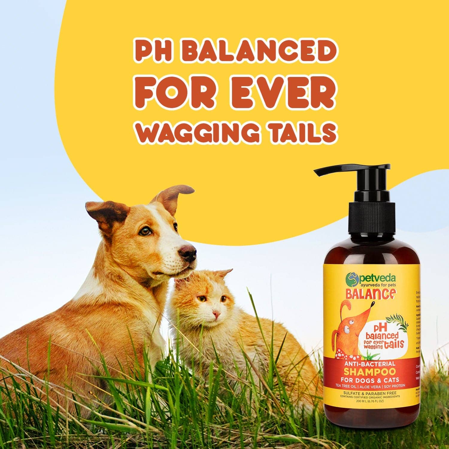 Petveda Balance Anti Bacterial with Tea Tree Oil for Strong Coats Shampoo for Pets