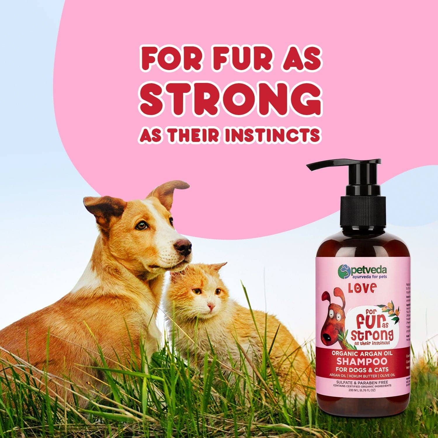 Petveda Love Organic Argan Oil Extra Volume & Shine Shampoo For Pets (Buy 1 Get 1 Free)