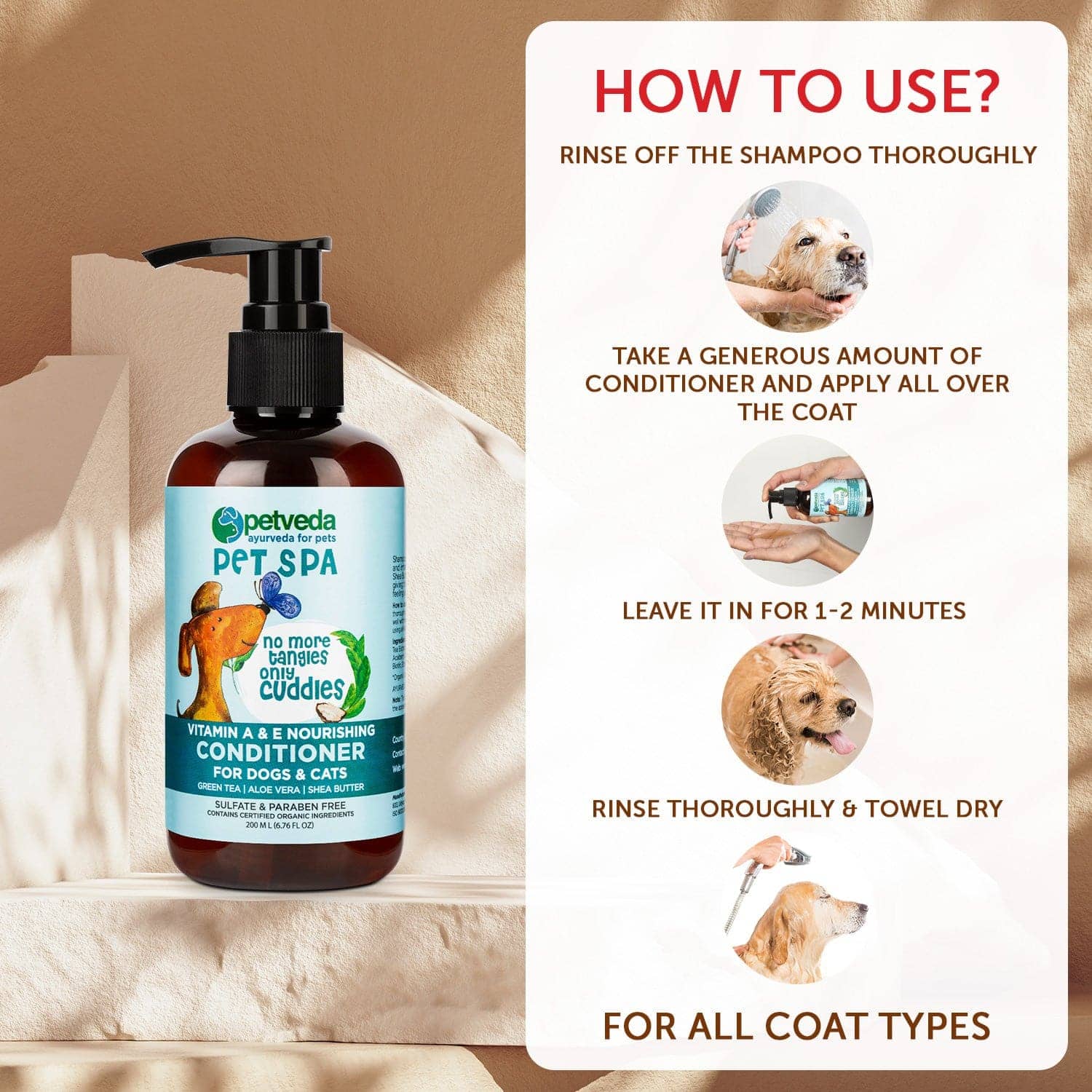 Petveda Pet Spa Vitamin A & E Nourishing Conditioner for Pets