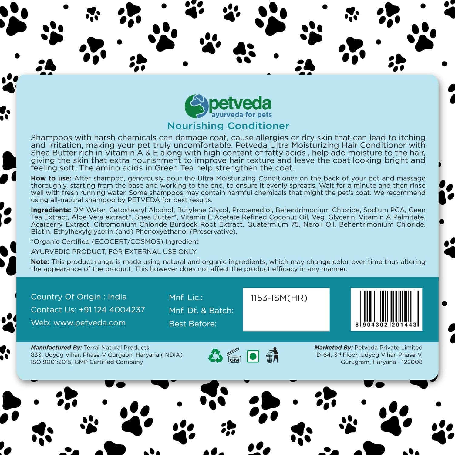 Petveda Pet Spa Vitamin A & E Nourishing Conditioner for Pets