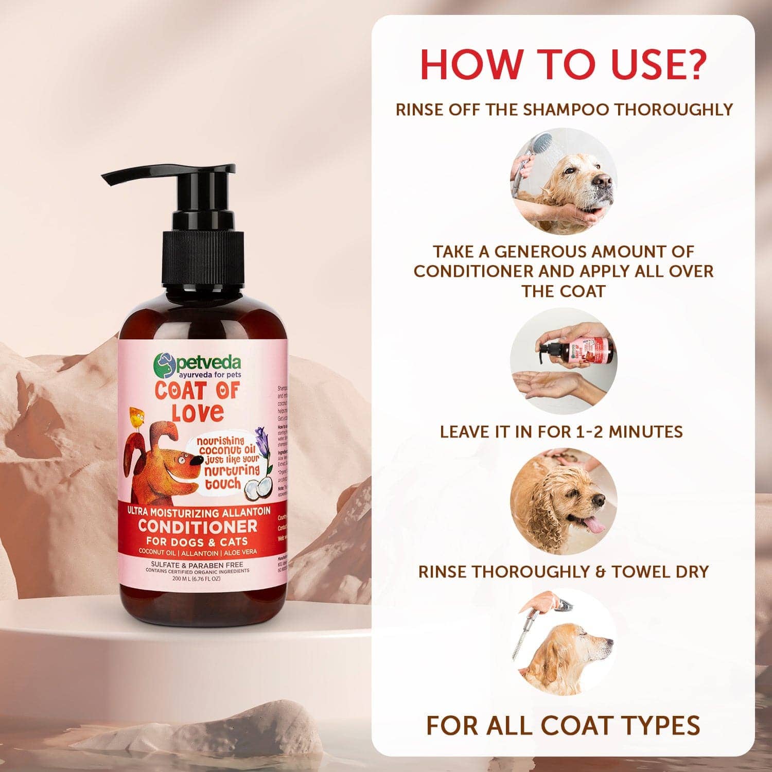 Petveda Coat of Love Coconut Conditioner for Pets