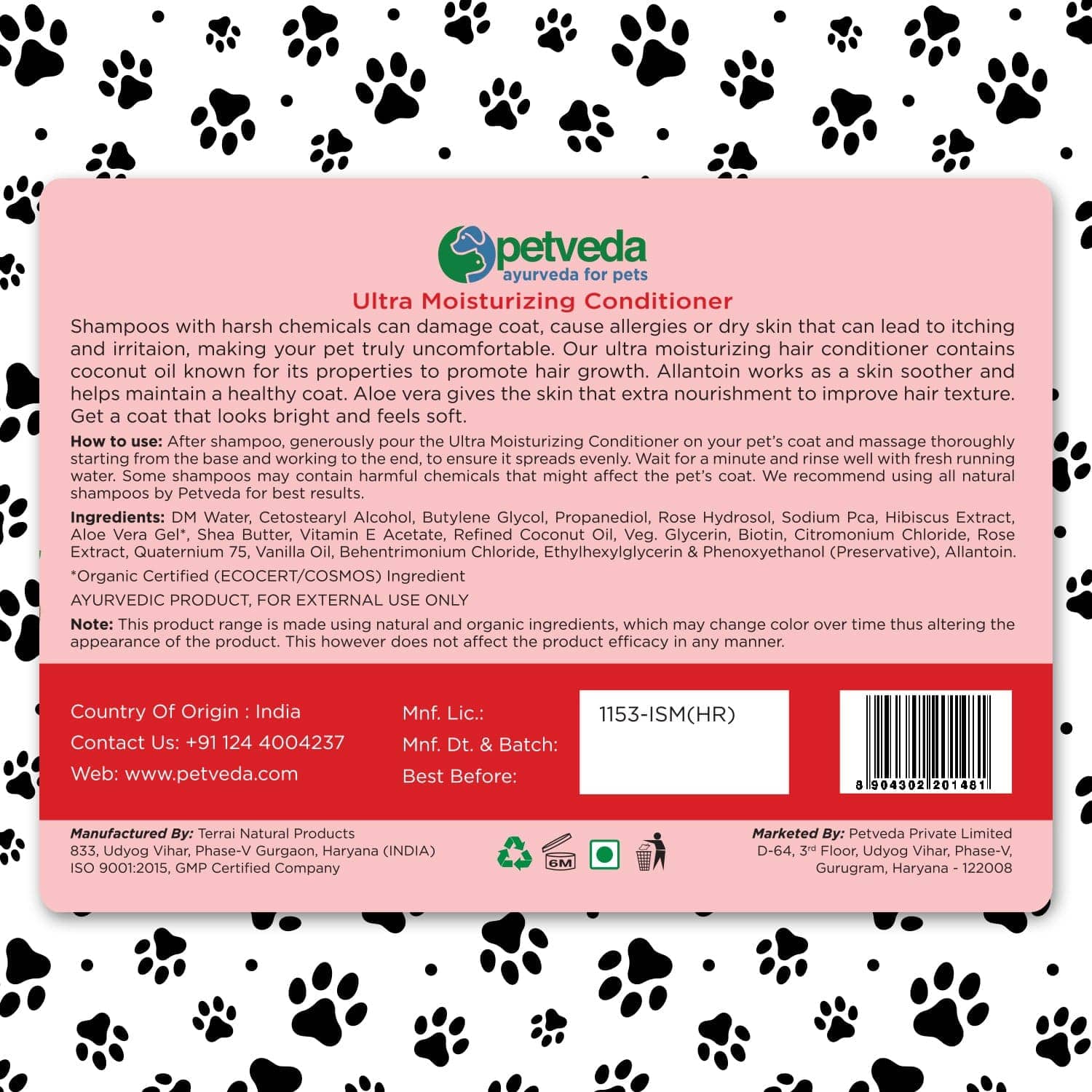 Petveda Coat of Love Coconut Conditioner for Pets