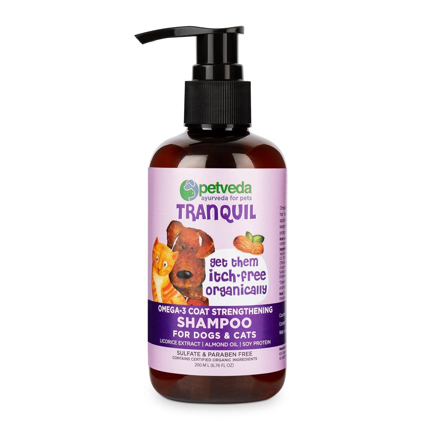 Petveda Tranquil Omega 3 Coat Strengthening Shampoo for Pets (Buy 1 Get 1 Free)