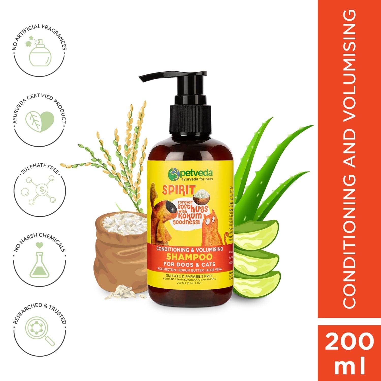 Petveda Spirit Conditioning Shampoo for Healthy Coats for Pets