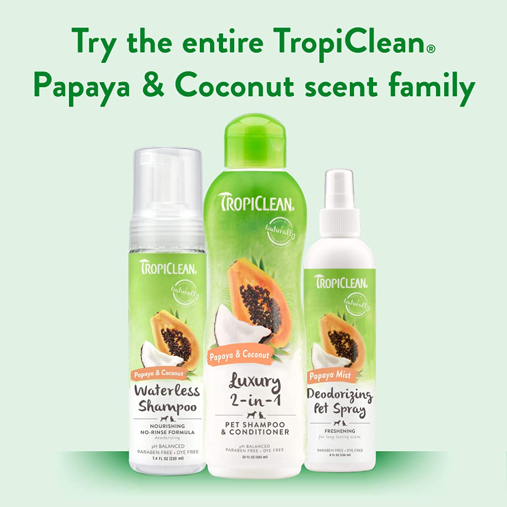 Tropiclean Papaya & Coconut 2 in 1 Shampoo & Conditioner for Pets
