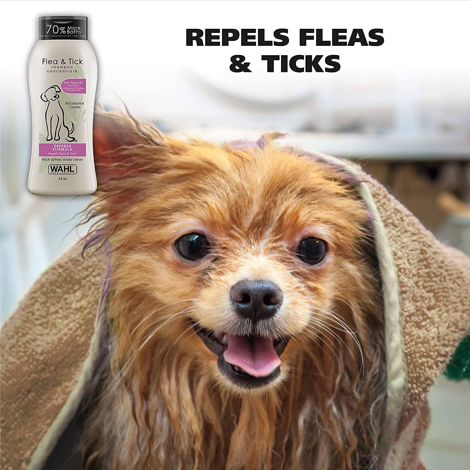 Wahl Flea & Tick Eucalyptus Cedar Shampoo for Dogs (Pack of 3)