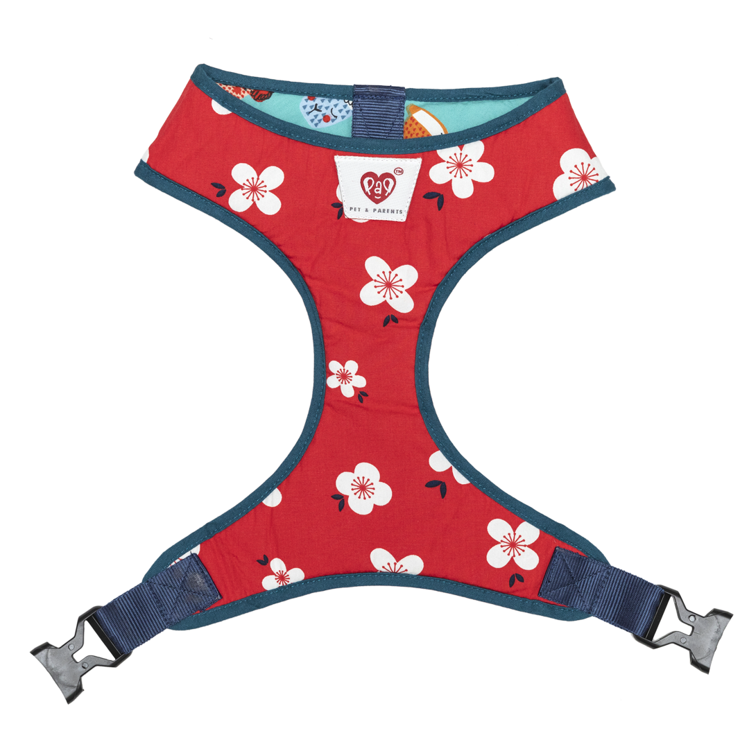 Pet And Parents (Namaste Pets) Floral Cartoon Reversible Harness for Dogs