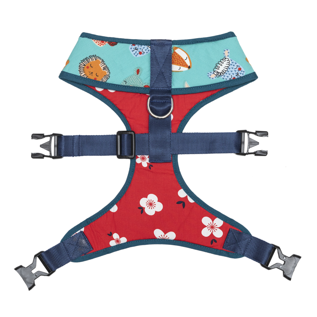Pet And Parents (Namaste Pets) Floral Cartoon Reversible Harness for Dogs