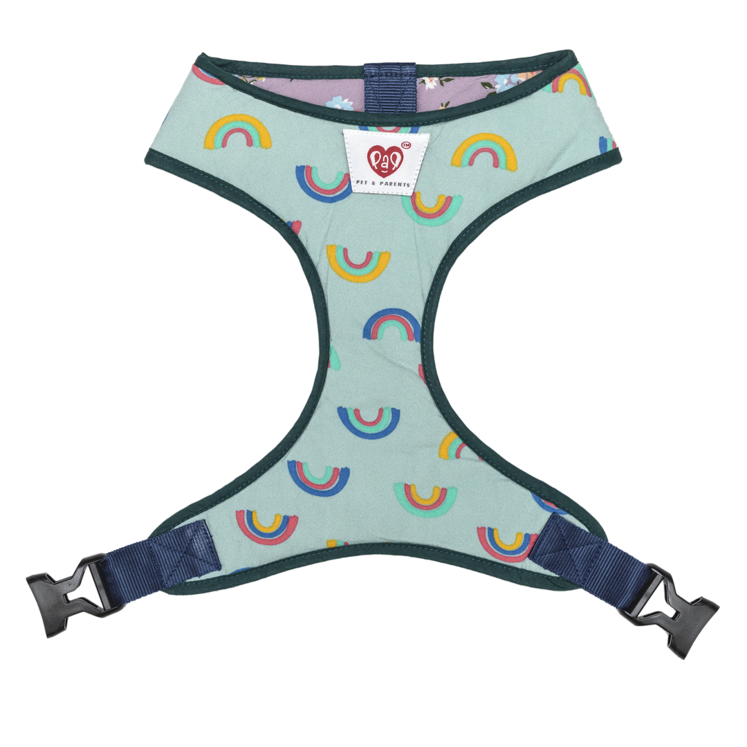 Pet And Parents (Namaste Pets) Floral Rainbow Reversible Harness for Dogs