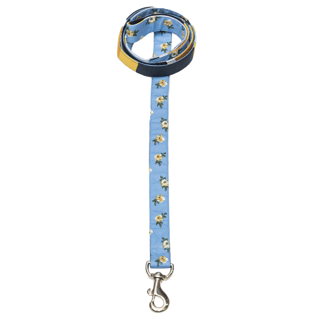 Pet And Parents (Namaste Pets) Blue Flowers and Stripes Leash for Dogs