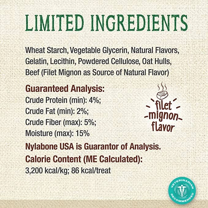 Nylabone Filet Mignon Nutri Dent Dental Treats for Mini Breed Dogs