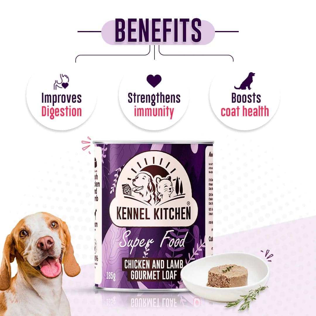 Kennel Kitchen Chicken and Lamb Gourmet Loaf Dog Wet Food for Adults & Puppies