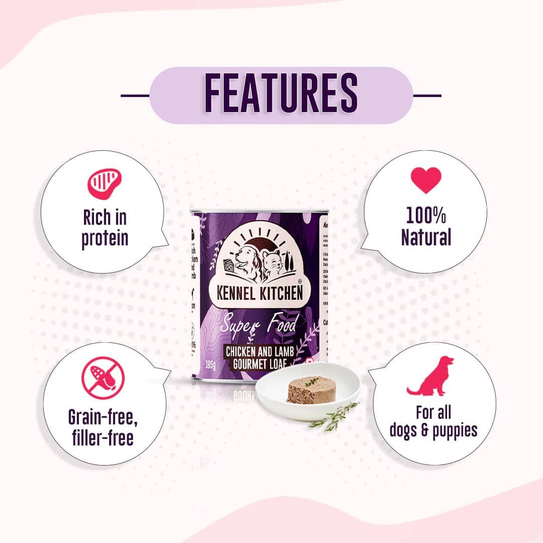 Kennel Kitchen Chicken and Lamb Gourmet Loaf Dog Wet Food for Adults & Puppies