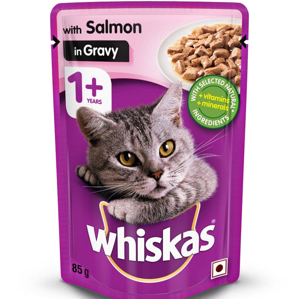 Whiskas Salmon in Gravy Meal Adult Cat Wet Food