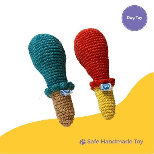 Captain Zack Crochet Chicken Drumstick Toy for Dogs