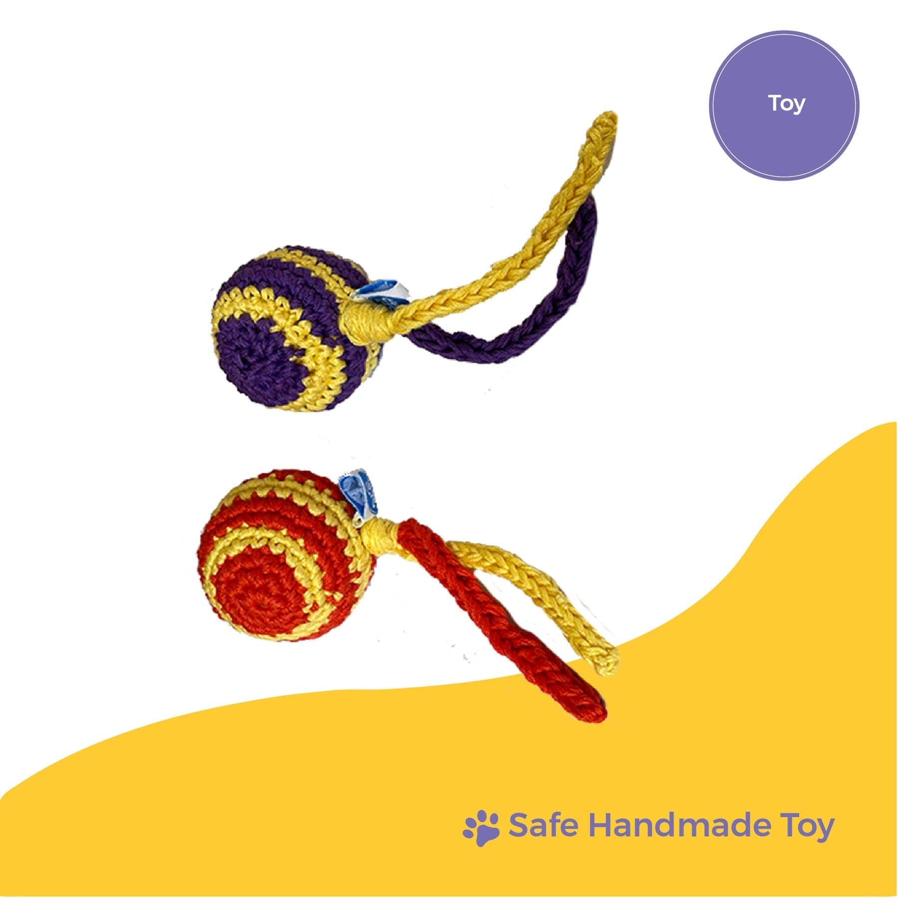 Captain Zack Crochet Stripped Ball Toy for Dogs