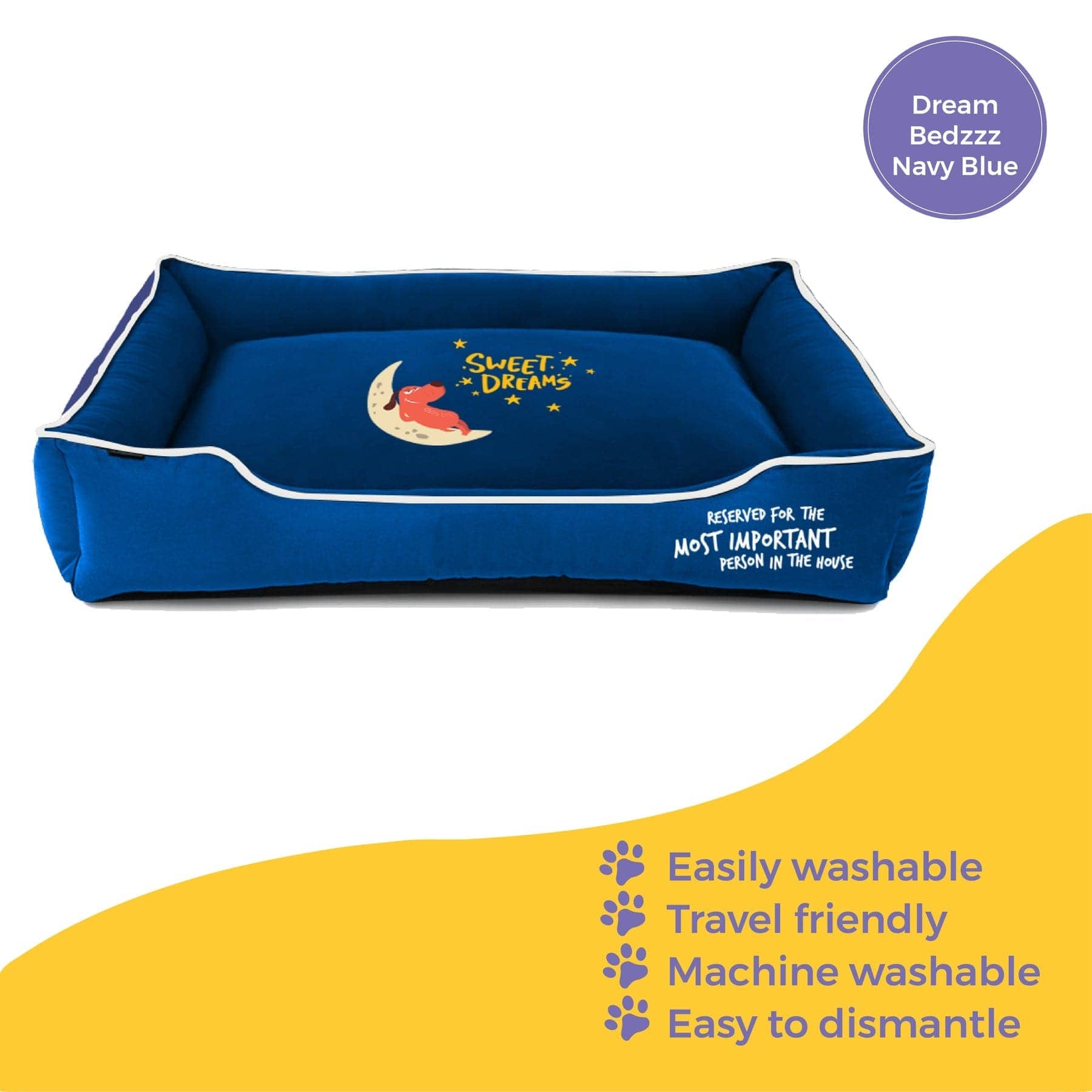 Captain Zack Dream Bedzzz for Dogs (Navy Blue)