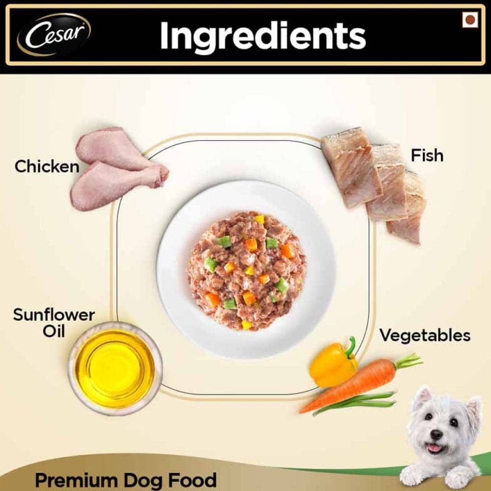 Cesar White Meat Fish & Vegetables Adult Dog Wet Food