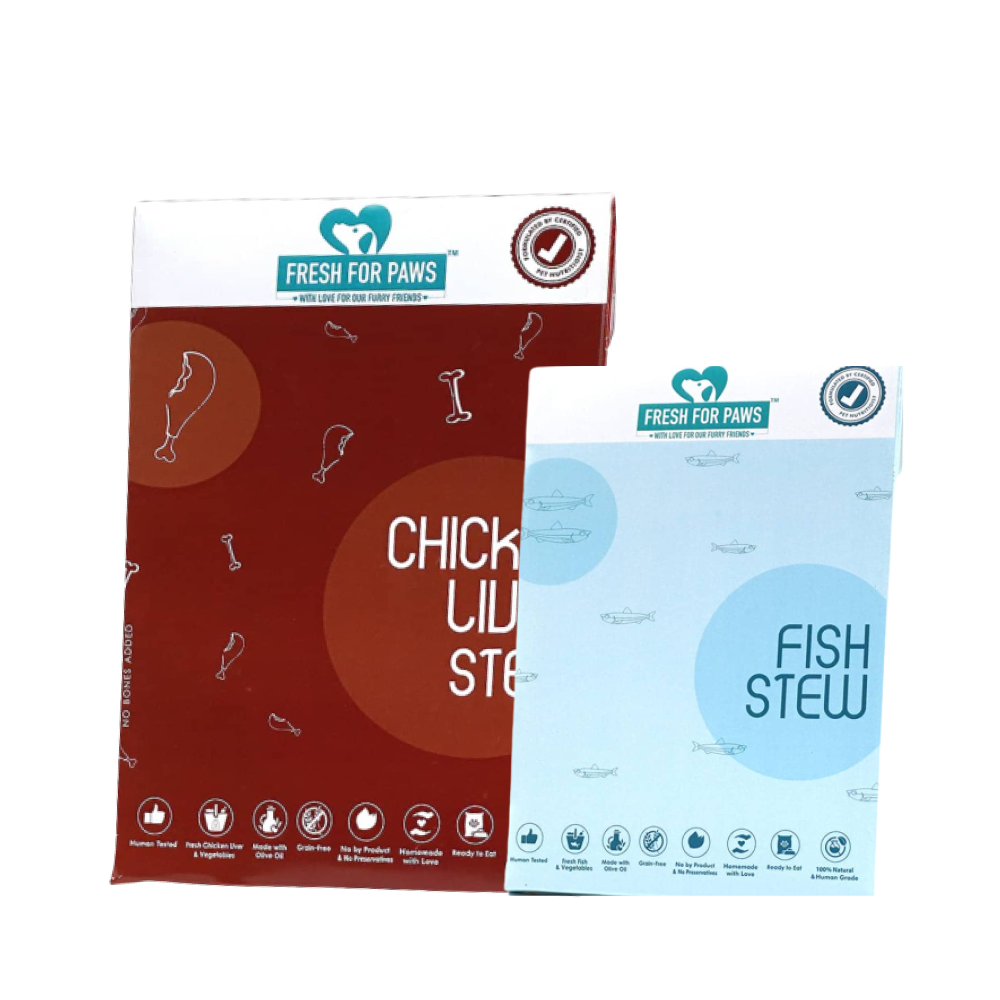 Fresh For Paws Chicken Liver Stew & Fish Stew Dog Wet Food