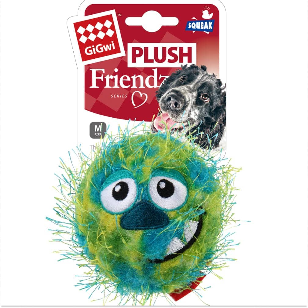 GiGwi Crazy Ball with Foam Rubber Ball and Squeaker Toy for Dogs (Green/Blue)