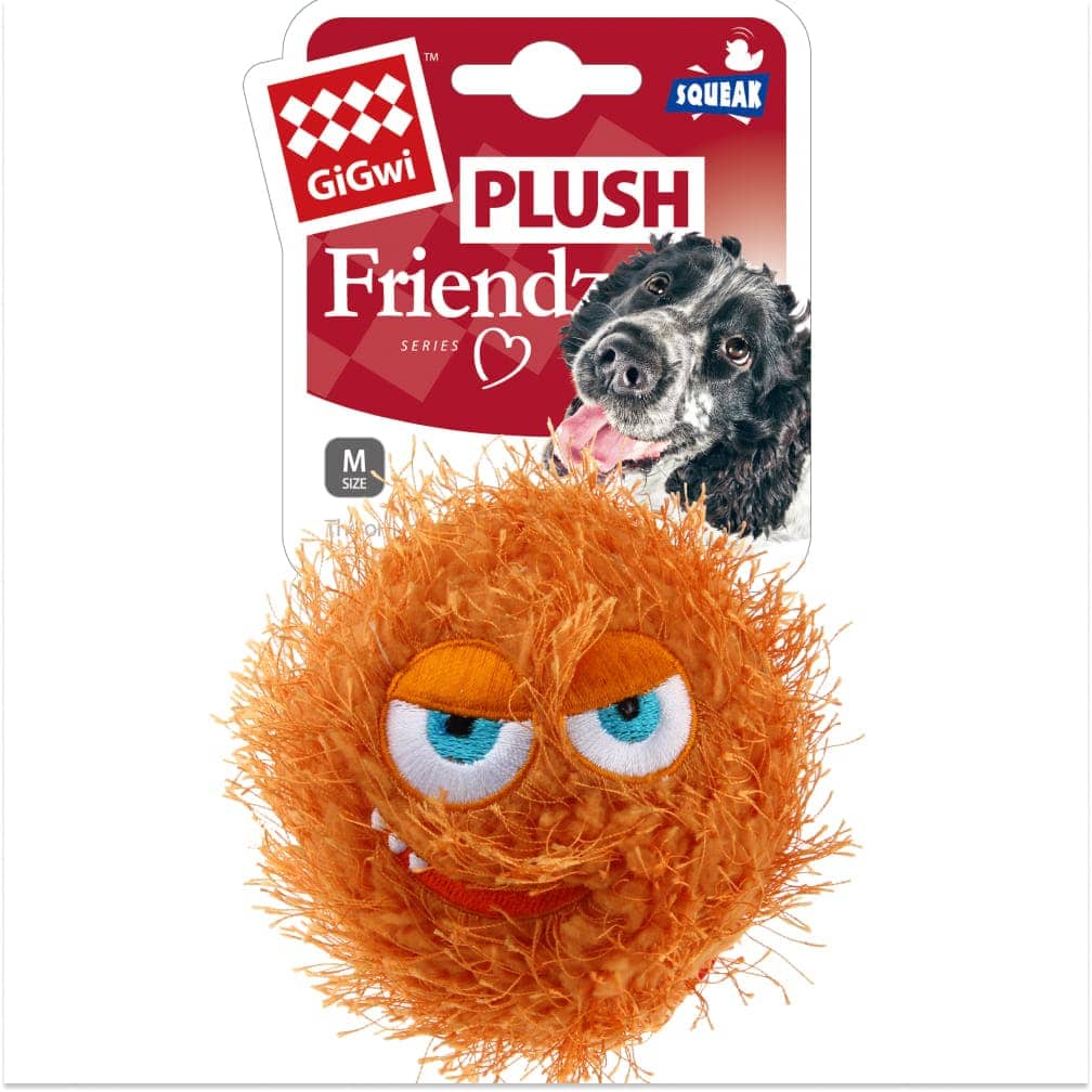 GiGwi Crazy Ball with Foam Rubber Ball and Squeaker Toy for Dogs (Orange)